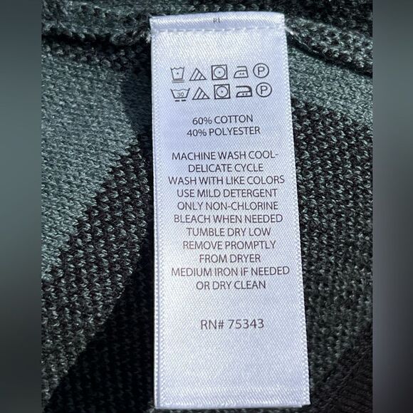 EUC Adrienne Vittadini color block 3/4 length sweater coat w/ pockets Size XL - Picture 8 of 9